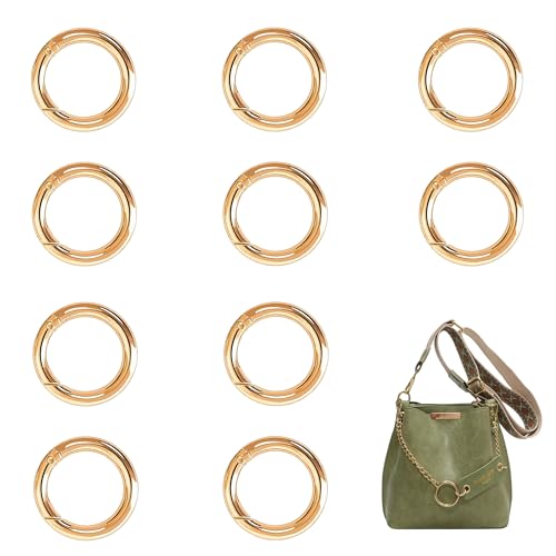 XCSJ 10er-Pack Robuste Zinklegierungs-Karabiner, Rund, 35mm OD, 24mm ID, Gold XCSJ 10er-Pack Robuste Zinklegierungs-Karabiner, Rund, 35mm OD, 24mm ID, Gold von XCSJ