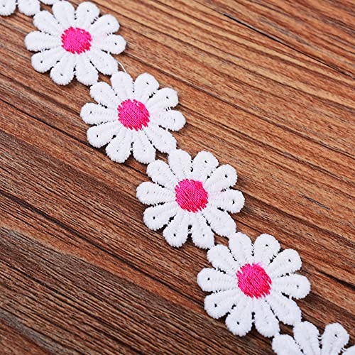 XCSJ 5 Yard 25mm Blumen Spitzenband Spitzenborte Stickerei Dekoband Zierband Borten Bänder Blumenband Gänseblümchen Dekoband Spitzen Spitzenborte Für Hochzeit Deko Handwerk Nähen Deko (rosarot 2) XCSJ 5 Yard 25mm Blumen Spitzenband Spitzenborte Stickerei Dekoband Zierband Borten Bänder Blumenband Gänseblümchen Dekoband Spitzen Spitzenborte Für Hochzeit Deko Handwerk Nähen Deko (rosarot 2) von XCSJ