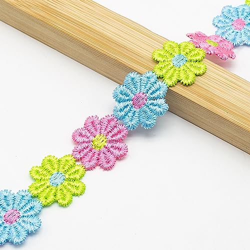 XCSJ 5 Yard 25mm Blumen Spitzenband Spitzenborte Stickerei Dekoband Zierband Borten Bänder Blumenband Gänseblümchen Dekoband Spitzen Spitzenborte Für Hochzeit Deko Handwerk Nähen Deko (Mehrfarbig 4) XCSJ 5 Yard 25mm Blumen Spitzenband Spitzenborte Stickerei Dekoband Zierband Borten Bänder Blumenband Gänseblümchen Dekoband Spitzen Spitzenborte Für Hochzeit Deko Handwerk Nähen Deko (Mehrfarbig 4) von XCSJ