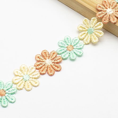 XCSJ 5 Yard 25mm Blumen Spitzenband Spitzenborte Stickerei Dekoband Zierband Borten Bänder Blumenband Gänseblümchen Dekoband Spitzen Spitzenborte Für Hochzeit Deko Handwerk Nähen Deko (Mehrfarbig 2) XCSJ 5 Yard 25mm Blumen Spitzenband Spitzenborte Stickerei Dekoband Zierband Borten Bänder Blumenband Gänseblümchen Dekoband Spitzen Spitzenborte Für Hochzeit Deko Handwerk Nähen Deko (Mehrfarbig 2) von XCSJ