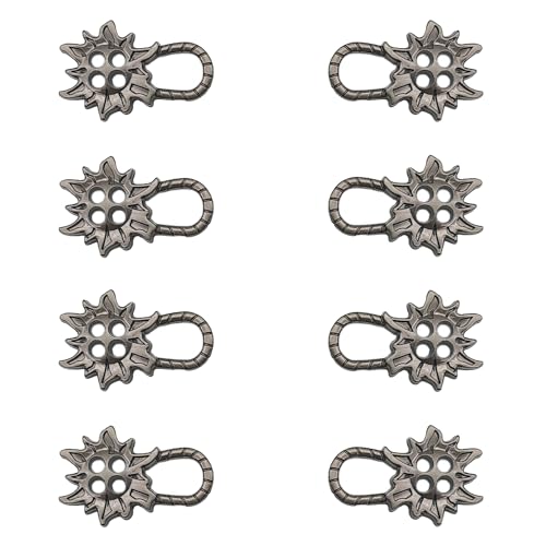 XCSJ Metall Miederhaken Dirndl, 8 Stück (4 Paar),Dirndl Knöpfe, Hübsche Miederhaken Miederösen Für Dirndl Tracht, Trachtenmode Trachtenrock, Mieder Coursage, 25x16mm (Grau 2) von XCSJ