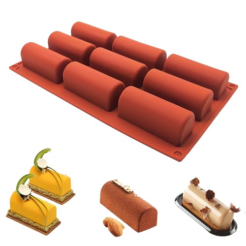 XCSJ Rechteckige Silikonform, 9 Mulden, Lange Streifen Mousse Silikonform, Müsliriegel Backform für Schokolade, Energieriegel, Eiswürfel, Muffins, Brownies, Kuchen und Seife XCSJ Rechteckige Silikonform, 9 Mulden, Lange Streifen Mousse Silikonform, Müsliriegel Backform für Schokolade, Energieriegel, Eiswürfel, Muffins, Brownies, Kuchen und Seife von XCSJ