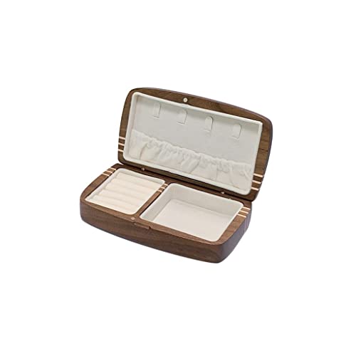 XDAWQP Make-Up-Organizer, Schmuckschatulle Aus Holz, Tragbare Kleine Aufbewahrungsbox, Kosmetikbox, Für Ringe, Ohrringe, Halsketten, Armbänder, Uhren, Kleine Schmuckaufbewahrungsbox, 16,5 cm, Schmu von XDAWQP