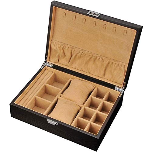 XDAWQP Schmuckaufbewahrungsbox, Geschenk Für Frauen, Schmuckschatulle Aus Holz, Die Große Kapazität, Aufbewahrungsbox Für Halsketten, Ringe Und Ohrringe, Schmuckdisplay, Aufbewahrungskoffer, Neujah von XDAWQP