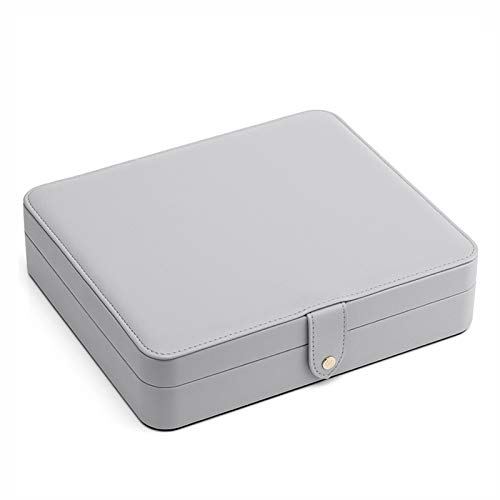XDAWQP Schmuckschatulle Aus Leder, Multifunktional, Für Damen, Schmuck, Aufbewahrungsbox Für Halsketten, Ohrringe, Armbänder, Display, Organizer, Grau von XDAWQP