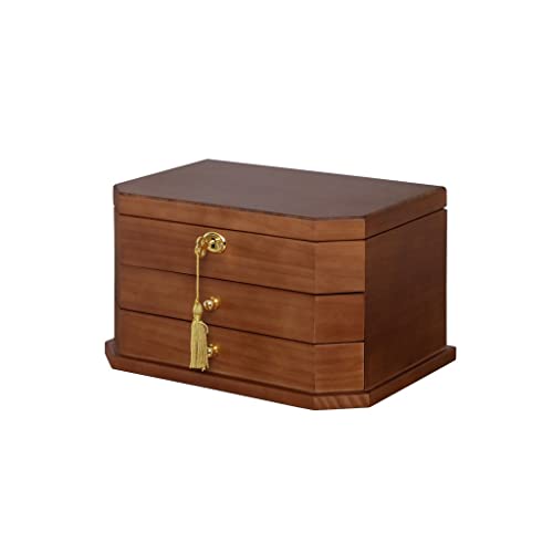 XDAWQP Schmuckschatulle Mit Make-Up-Organizer, Aus Holz, Mehrschichtige Schublade, Schmuckschatulle Im Retro-Chinesischen-Stil, Aufbewahrungsbox Für Ringe, Ohrringe, Halsketten Und Armbänder, 31,8 XDAWQP Schmuckschatulle Mit Make-Up-Organizer, Aus Holz, Mehrschichtige Schublade, Schmuckschatulle Im Retro-Chinesischen-Stil, Aufbewahrungsbox Für Ringe, Ohrringe, Halsketten Und Armbänder, 31,8 von XDAWQP