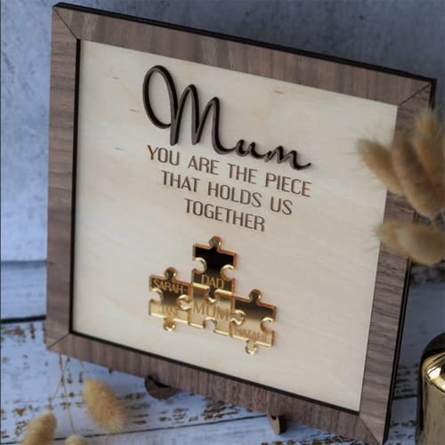 Personalisiertes Mama-Puzzle-Namensschild, individuelles Familien-Holz-Metallstückschild, personalisierte Bilderrahmen mit Namen, Geschenke für Mutter, Oma von Tochter, Sohn, Muttertag (5 Puzzles, 38 Personalisiertes Mama-Puzzle-Namensschild, individuelles Familien-Holz-Metallstückschild, personalisierte Bilderrahmen mit Namen, Geschenke für Mutter, Oma von Tochter, Sohn, Muttertag (5 Puzzles, 38 von XDE