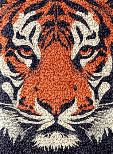 DIY Knüpfhaken Teppich Set,Vorgedrucktes Latch Hook Rug Kit zum Selber Knüpfen für Anfänger Erwachsene Kinder,Kreuzstich Knüpfset Handarbeits Bastelpackung,Wildtier: Orangefarbener Tiger-55x75cm DIY Knüpfhaken Teppich Set,Vorgedrucktes Latch Hook Rug Kit zum Selber Knüpfen für Anfänger Erwachsene Kinder,Kreuzstich Knüpfset Handarbeits Bastelpackung,Wildtier: Orangefarbener Tiger-55x75cm von XDEGHUANGSS