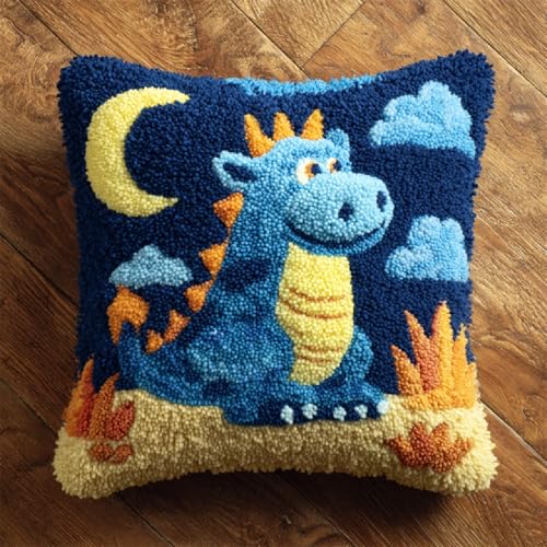 XDEGHUANGSS DIY Knüpfkissen Set 43x43cm,Komplettes Latch Hook Kit mit Knüpfhaken & Kissenbezug,Tierdrache,Kreatives Handarbeits-Set für Kinder & Erwachsene zum Selbermachen XDEGHUANGSS DIY Knüpfkissen Set 43x43cm,Komplettes Latch Hook Kit mit Knüpfhaken & Kissenbezug,Tierdrache,Kreatives Handarbeits-Set für Kinder & Erwachsene zum Selbermachen von XDEGHUANGSS