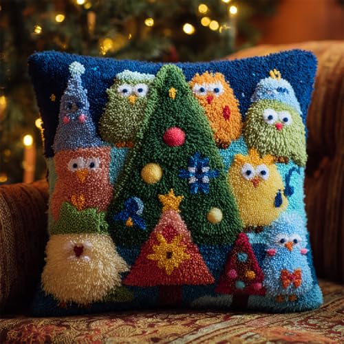 XDEGHUANGSS DIY Knüpfkissen Set 43x43cm,Komplettes Latch Hook Kit mit Knüpfhaken & Kissenbezug,Weihnachtsbaum,Kreatives Handarbeits-Set für Kinder & Erwachsene zum Selbermachen XDEGHUANGSS DIY Knüpfkissen Set 43x43cm,Komplettes Latch Hook Kit mit Knüpfhaken & Kissenbezug,Weihnachtsbaum,Kreatives Handarbeits-Set für Kinder & Erwachsene zum Selbermachen von XDEGHUANGSS