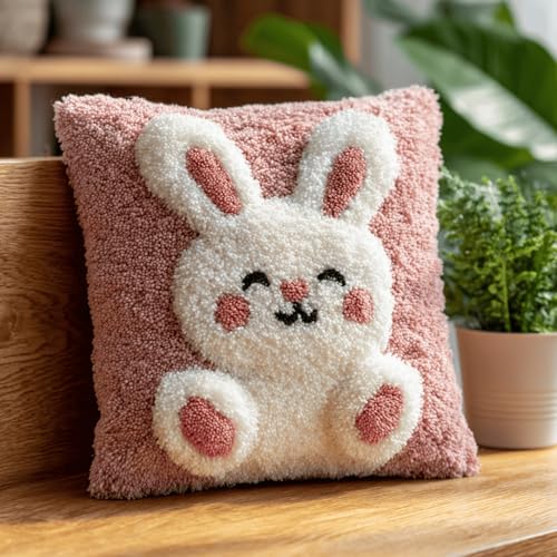 XDEGHUANGSS DIY Knüpfkissen Set Erwachsene 43x43cm,Kaninchen,Kreatives Knüpfset mit Vorgedrucktem Muster auf Bedruckter Leinwand,Bastelset für Anfänger,Wurfkissenbezug Sofakissenbezug XDEGHUANGSS DIY Knüpfkissen Set Erwachsene 43x43cm,Kaninchen,Kreatives Knüpfset mit Vorgedrucktem Muster auf Bedruckter Leinwand,Bastelset für Anfänger,Wurfkissenbezug Sofakissenbezug von XDEGHUANGSS
