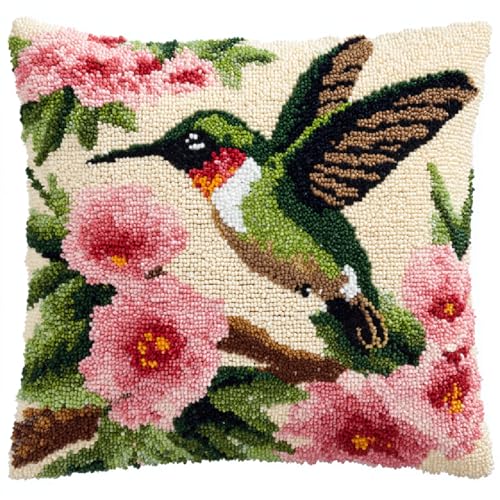 XDEGHUANGSS DIY Latch Hook Kissen Kit 43x43cm,Knüpfhaken-Set für Anfänger & Fortgeschrittene,Blumen und Vögel,Kreatives Handarbeitsset zum Selber Knüpfen,Geschenkidee Weihnachten & Deko XDEGHUANGSS DIY Latch Hook Kissen Kit 43x43cm,Knüpfhaken-Set für Anfänger & Fortgeschrittene,Blumen und Vögel,Kreatives Handarbeitsset zum Selber Knüpfen,Geschenkidee Weihnachten & Deko von XDEGHUANGSS