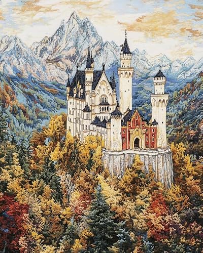 XDEGHUANGSS Gestempelte Kreuzstich-Sets für Anfänger,Schloss Neuschwanstein, Deutschland,Vollständiges Sortiment an Stick-Starter-Kits für Erwachsene,Bedrucktes Kreuzstich-DIY-Kit,40x50cm XDEGHUANGSS Gestempelte Kreuzstich-Sets für Anfänger,Schloss Neuschwanstein, Deutschland,Vollständiges Sortiment an Stick-Starter-Kits für Erwachsene,Bedrucktes Kreuzstich-DIY-Kit,40x50cm von XDEGHUANGSS
