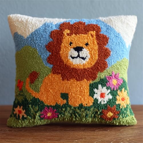 XDEGHUANGSS Knüpfhaken Kissen Set 43x43cm,DIY Latch Hook Kit für Kinder & Erwachsene,Cartoon-Löwe Knüpfkissen selber machen Handarbeitsset,Wohnzimmer Dekoration & Geschenk XDEGHUANGSS Knüpfhaken Kissen Set 43x43cm,DIY Latch Hook Kit für Kinder & Erwachsene,Cartoon-Löwe Knüpfkissen selber machen Handarbeitsset,Wohnzimmer Dekoration & Geschenk von XDEGHUANGSS