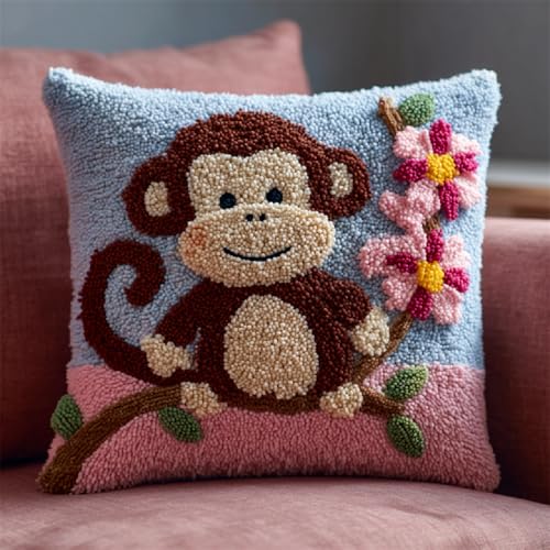 XDEGHUANGSS Knüpfhaken Kissen Set 43x43cm,DIY Latch Hook Kit für Kinder & Erwachsene,Karikatur, Klein, Affe Knüpfkissen selber machen Handarbeitsset,Wohnzimmer Dekoration & Geschenk XDEGHUANGSS Knüpfhaken Kissen Set 43x43cm,DIY Latch Hook Kit für Kinder & Erwachsene,Karikatur, Klein, Affe Knüpfkissen selber machen Handarbeitsset,Wohnzimmer Dekoration & Geschenk von XDEGHUANGSS