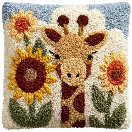 XDEGHUANGSS Knüpfhaken Kissen Set 43x43cm,DIY Latch Hook Kit für Kinder & Erwachsene,Sonnenblumen-Giraffe Knüpfkissen selber machen Handarbeitsset,Wohnzimmer Dekoration & Geschenk XDEGHUANGSS Knüpfhaken Kissen Set 43x43cm,DIY Latch Hook Kit für Kinder & Erwachsene,Sonnenblumen-Giraffe Knüpfkissen selber machen Handarbeitsset,Wohnzimmer Dekoration & Geschenk von XDEGHUANGSS