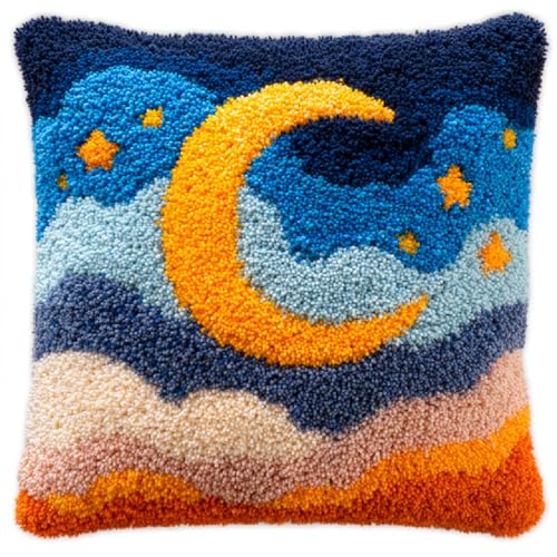 XDEGHUANGSS Knüpfhaken Kissen Set 43x43cm,DIY Latch Hook Kit für Kinder & Erwachsene,Sterne und Mond Knüpfkissen selber machen Handarbeitsset,Wohnzimmer Dekoration & Geschenk XDEGHUANGSS Knüpfhaken Kissen Set 43x43cm,DIY Latch Hook Kit für Kinder & Erwachsene,Sterne und Mond Knüpfkissen selber machen Handarbeitsset,Wohnzimmer Dekoration & Geschenk von XDEGHUANGSS