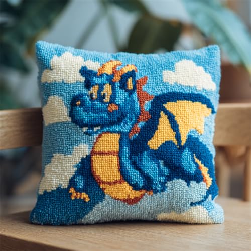 XDEGHUANGSS Knüpfhaken Kissen Set 43x43cm,DIY Latch Hook Kit für Kinder & Erwachsene,Tierdrache Knüpfkissen selber machen Handarbeitsset,Wohnzimmer Dekoration & Geschenk XDEGHUANGSS Knüpfhaken Kissen Set 43x43cm,DIY Latch Hook Kit für Kinder & Erwachsene,Tierdrache Knüpfkissen selber machen Handarbeitsset,Wohnzimmer Dekoration & Geschenk von XDEGHUANGSS