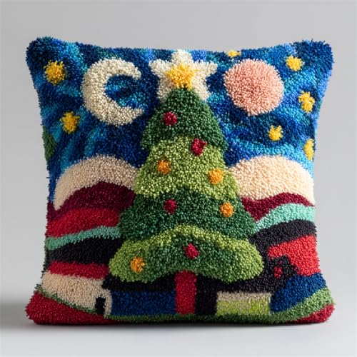 XDEGHUANGSS Knüpfhaken Kissen Set 43x43cm,DIY Latch Hook Kit für Kinder & Erwachsene,Weihnachtsbaum Knüpfkissen selber machen Handarbeitsset,Wohnzimmer Dekoration & Geschenk XDEGHUANGSS Knüpfhaken Kissen Set 43x43cm,DIY Latch Hook Kit für Kinder & Erwachsene,Weihnachtsbaum Knüpfkissen selber machen Handarbeitsset,Wohnzimmer Dekoration & Geschenk von XDEGHUANGSS