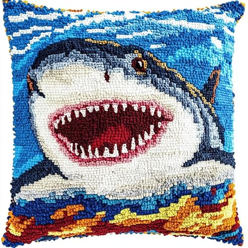 XDEGHUANGSS Knüpfkissen-Set,DIY latch hook kissen kit Zum Selber Knüpfen für Teenager oder Anfänger Erwachsene,DIY Knüpfteppich Knüpfpackung,43x43cm,Hai XDEGHUANGSS Knüpfkissen-Set,DIY latch hook kissen kit Zum Selber Knüpfen für Teenager oder Anfänger Erwachsene,DIY Knüpfteppich Knüpfpackung,43x43cm,Hai von XDEGHUANGSS