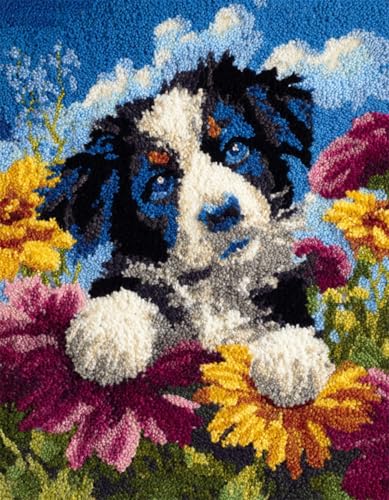 XDEGHUANGSS Knüpfset Teppich Selber Machen,DIY Latch Hook Kit mit vorgedrucktem Muster,Knüpfteppich Set für Kinder & Erwachsene,Handarbeits-Set für Kissen & Teppich Basteln,Border Collie-52x38cm XDEGHUANGSS Knüpfset Teppich Selber Machen,DIY Latch Hook Kit mit vorgedrucktem Muster,Knüpfteppich Set für Kinder & Erwachsene,Handarbeits-Set für Kissen & Teppich Basteln,Border Collie-52x38cm von XDEGHUANGSS