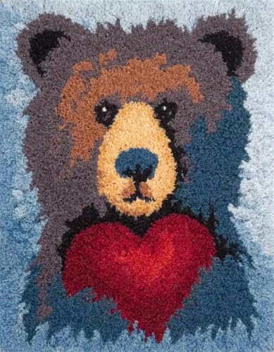 XDEGHUANGSS Knüpfset Teppich Selber Machen,DIY Latch Hook Kit mit vorgedrucktem Muster,Knüpfteppich Set für Kinder & Erwachsene,Handarbeits-Set für Kissen & Teppich Basteln,Liebesbär-52x38cm XDEGHUANGSS Knüpfset Teppich Selber Machen,DIY Latch Hook Kit mit vorgedrucktem Muster,Knüpfteppich Set für Kinder & Erwachsene,Handarbeits-Set für Kissen & Teppich Basteln,Liebesbär-52x38cm von XDEGHUANGSS
