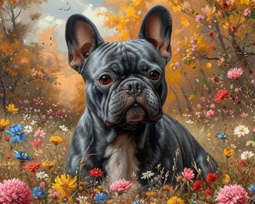 XDEGHUANGSS Kreuzstich-Set mit Stempel,„Französische Bulldogge im Park“,Stick- und Nadelspitzen-Set,Starter-Set für Anfänger,handgefertigte Geschenke zum Selbermachen,11 CT,3 Stränge,40x50 cm XDEGHUANGSS Kreuzstich-Set mit Stempel,„Französische Bulldogge im Park“,Stick- und Nadelspitzen-Set,Starter-Set für Anfänger,handgefertigte Geschenke zum Selbermachen,11 CT,3 Stränge,40x50 cm von XDEGHUANGSS