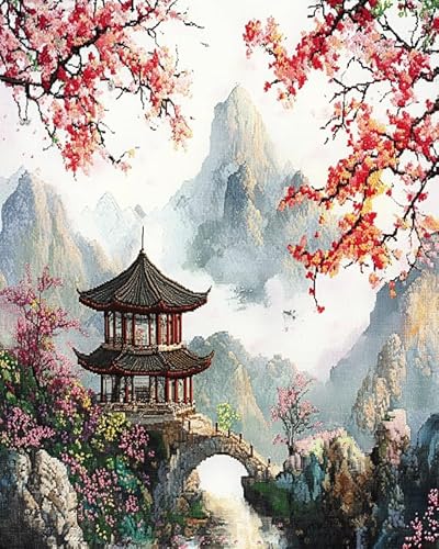XDEGHUANGSS Kreuzstichset im chinesischen Stil,Klassischer Garten,Lebendige Muster und hochwertige Materialien,Perfekt für Bastler,Kreatives Geschenk zur Heimdekoration,40x50 cm XDEGHUANGSS Kreuzstichset im chinesischen Stil,Klassischer Garten,Lebendige Muster und hochwertige Materialien,Perfekt für Bastler,Kreatives Geschenk zur Heimdekoration,40x50 cm von XDEGHUANGSS