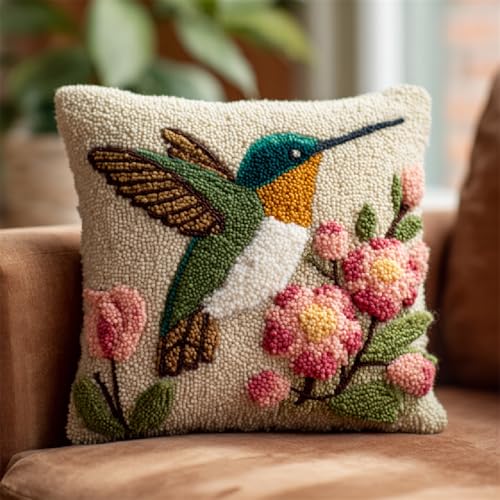 XDEGHUANGSS Latch Hook Kissen Kit DIY für Anfänger,Knüpfkissen Selber Machen mit Wolle und Werkzeuge,Blumen und Vögel,43x43cm Teppichkissen Wohnkultur,Kreativset zur Entspannung XDEGHUANGSS Latch Hook Kissen Kit DIY für Anfänger,Knüpfkissen Selber Machen mit Wolle und Werkzeuge,Blumen und Vögel,43x43cm Teppichkissen Wohnkultur,Kreativset zur Entspannung von XDEGHUANGSS