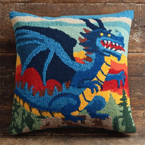 XDEGHUANGSS Latch Hook Kissen Kit DIY für Anfänger,Knüpfkissen Selber Machen mit Wolle und Werkzeuge,Cartoon-Drache,43x43cm Teppichkissen Wohnkultur,Kreativset zur Entspannung XDEGHUANGSS Latch Hook Kissen Kit DIY für Anfänger,Knüpfkissen Selber Machen mit Wolle und Werkzeuge,Cartoon-Drache,43x43cm Teppichkissen Wohnkultur,Kreativset zur Entspannung von XDEGHUANGSS