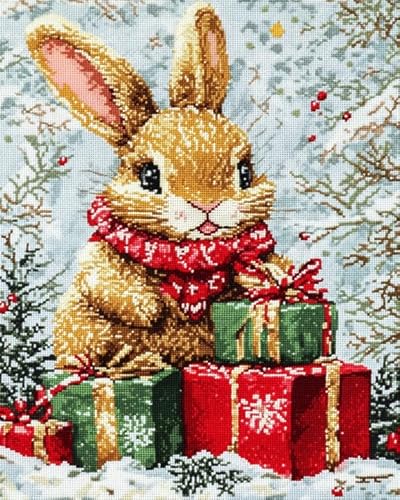 XDEGHUANGSS Weihnachtsdekoration-Kreuzstich Set,Weihnachtshase und Geschenke,Weihnachtsdesigns,Inklusive Fäden,Nadeln und Anleitung,Toll für Anfänger,11 CT 16x20 Zoll XDEGHUANGSS Weihnachtsdekoration-Kreuzstich Set,Weihnachtshase und Geschenke,Weihnachtsdesigns,Inklusive Fäden,Nadeln und Anleitung,Toll für Anfänger,11 CT 16x20 Zoll von XDEGHUANGSS