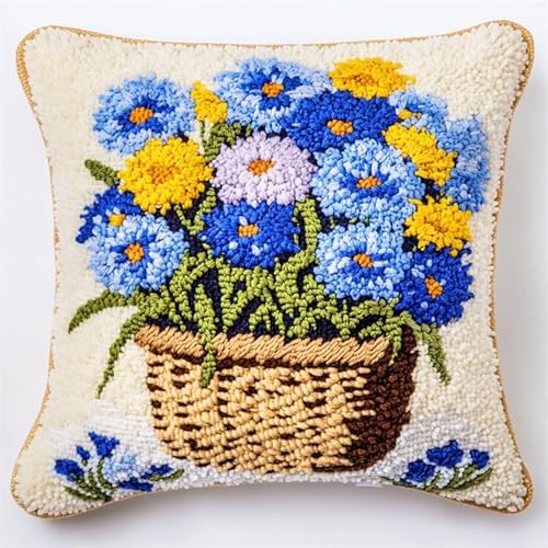 XDEGHUANGSS knüpfteppiche & knüpfkissen Knüpfteppich Zum Selber Knüpf-Sets mit Kissen knüpfen-Set 43x43cm Latch Hook Kit für Erwachsene anfänger,Blumenkorb XDEGHUANGSS knüpfteppiche & knüpfkissen Knüpfteppich Zum Selber Knüpf-Sets mit Kissen knüpfen-Set 43x43cm Latch Hook Kit für Erwachsene anfänger,Blumenkorb von XDEGHUANGSS