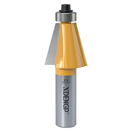 XDENGP 15-Grad-Fasenfräser mit 2,5 cm Schnittlänge, 1,27 cm Schaft, Hartmetallkante, formender Schrägfräser mit Lager, Fasen-Bit, Gehrungswinkelfräser-Werkzeug von XDENGP