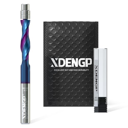 XDENGP Up Cut Spiralfräser-Bit, 6,35 mm Schaft, 6,35 mm Schnittdurchmesser, 2,5 cm Schnittlänge, CNC-Fräser-Bits mit NACO-beschichtetem Hartmetall-Schaftfräser für Holzbearbeitung XDENGP Up Cut Spiralfräser-Bit, 6,35 mm Schaft, 6,35 mm Schnittdurchmesser, 2,5 cm Schnittlänge, CNC-Fräser-Bits mit NACO-beschichtetem Hartmetall-Schaftfräser für Holzbearbeitung von XDENGP