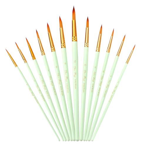 12-teiliges Nylon Pinsel Set Professionelle Aquarellpinsel Künstlerpinsel für Acryl, Aquarell für Kinder und Erwachsene 12-teiliges Nylon Pinsel Set Professionelle Aquarellpinsel Künstlerpinsel für Acryl, Aquarell für Kinder und Erwachsene von XDGBGFN