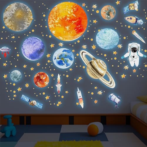 3 Blatt Wandsticker Leuchtaufkleber 9 Planeten Leuchtsterne Astronaut Planet Leucht Wandaufkleber Leuchtend Sterne Sonnensystem Wandtattoo für Kinderzimmer Schlafzimmer Dekorative Aufkleber Blau 3 Blatt Wandsticker Leuchtaufkleber 9 Planeten Leuchtsterne Astronaut Planet Leucht Wandaufkleber Leuchtend Sterne Sonnensystem Wandtattoo für Kinderzimmer Schlafzimmer Dekorative Aufkleber Blau von XDGBGFN