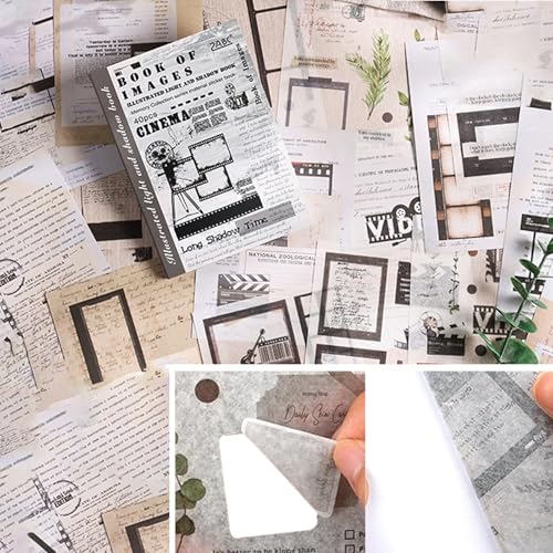 40 Blatt Vintage Aufkleber Buch Journaling Buch mit 20 pcs Aufkleber und 20 pcs selbstklebenden Scrapbooking Papieren für Journaling Fotoalbum Kalender Dekoration von XDGBGFN