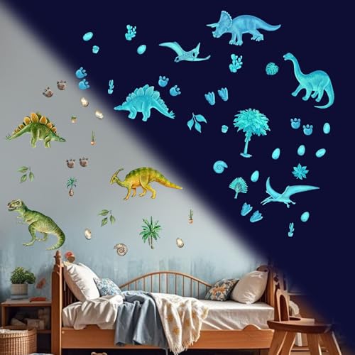 Leuchtende Dinosaurier Wandsticker Wandtattoo Leuchtend Selbstklebend Kinderzimmer Dino Wandtattoo Dinosaurier für Kinder, Schlafzimmerzubehör Leuchtende Dinosaurier Wandsticker Wandtattoo Leuchtend Selbstklebend Kinderzimmer Dino Wandtattoo Dinosaurier für Kinder, Schlafzimmerzubehör von XDGBGFN