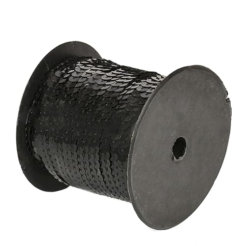 Paillettenband Paillettenschnur Paillettenband Schwarz Dekoration Zubehör Pailettenband zum Aufnähen für Kostüme, DIY Handwerk, Tasche, Maske, Schuhe und Hüte 90m Paillettenband Paillettenschnur Paillettenband Schwarz Dekoration Zubehör Pailettenband zum Aufnähen für Kostüme, DIY Handwerk, Tasche, Maske, Schuhe und Hüte 90m von XDGBGFN
