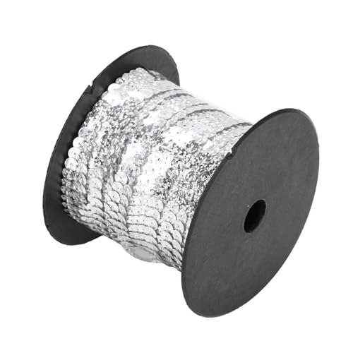 Paillettenband Paillettenschnur Paillettenband Silber Dekoration Zubehör Pailettenband zum Aufnähen für Kostüme, DIY Handwerk, Tasche, Maske, Schuhe und Hüte 90m Paillettenband Paillettenschnur Paillettenband Silber Dekoration Zubehör Pailettenband zum Aufnähen für Kostüme, DIY Handwerk, Tasche, Maske, Schuhe und Hüte 90m von XDGBGFN