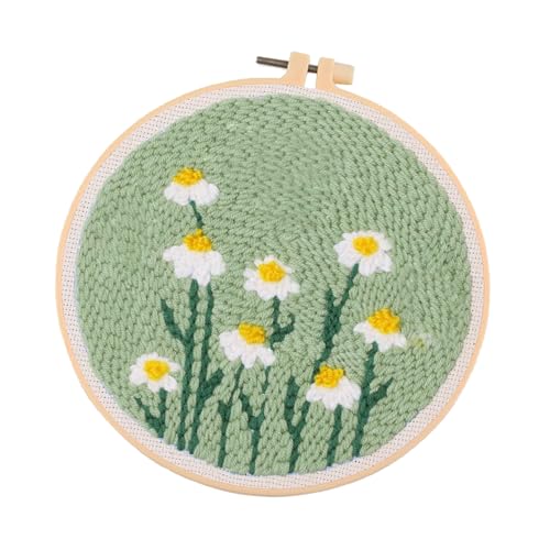 XDGBGFN Punch Needle Set Anfänger Stickerei Set Erwachsene Stanznadel Kit Anfänger Blumen-Stickerei-Zubehör Embroidery Kit für DIY Handwerk, Nähen (1) von XDGBGFN
