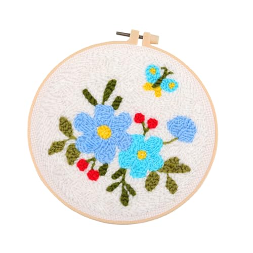 XDGBGFN Punch Needle Set Anfänger Stickerei Set Erwachsene Stanznadel Kit Anfänger Blumen-Stickerei-Zubehör Embroidery Kit für DIY Handwerk, Nähen (2) von XDGBGFN