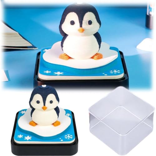 3D-Memoblock, Antarktischer Pinguin, 3D-Kunst-Haftnotizen, zum Abreißen, 288 Blatt, kreative Schreibtisch-Postnotizen, DIY-Notizblock, Papierschnitzerei, Desktop-Skulptur, dekoratives Geschenk für von XDGJTBFMY