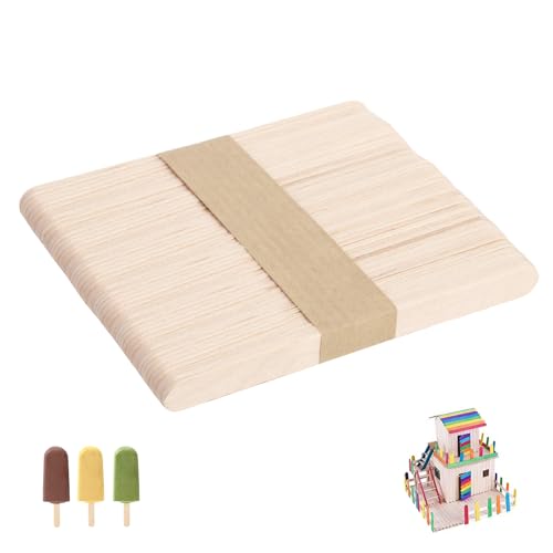 XDLOIFN 50 Stück Eisstiele Holz, Holzstäbchen zum Basteln, DIY Handwerk Eisstiele zum Basteln fur Kinder - 114 mm x 9 mm x 2 mm von XDLOIFN