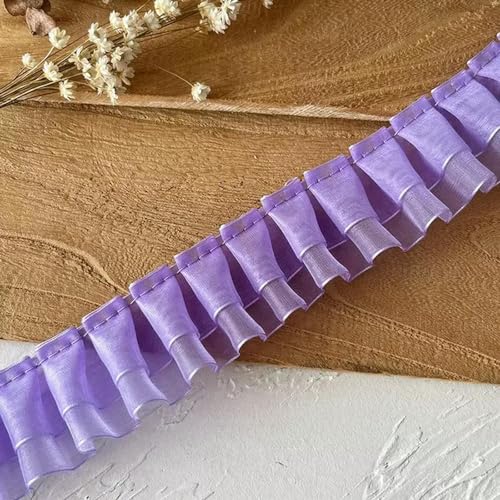 1 Meter lila Serie Spitzenband Zubehör handgefertigt DIY dekorative Rock Saum Kleidung Zubehör plissierte Rüschen breit von XDMING