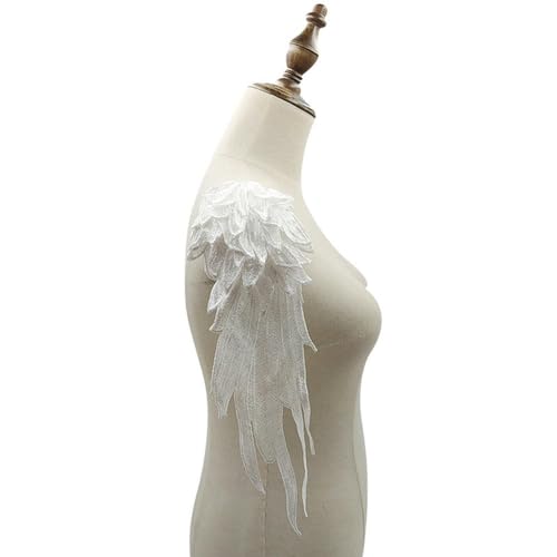 1 paar Elegante Flügel Stickerei Hochzeit Kleid Kleidung 3D Spitze Applique Tuch Patches DIY Nähen Handwerk Dekoration Liefert von XDMING