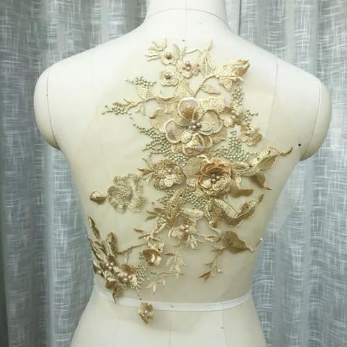 3D Blumen Perlen Spitze Stoffe Applikation Stickerei Nähen Auf Patches Für Hochzeit/Abend Kleid Kleidung Patches Scrapbooking von XDMING