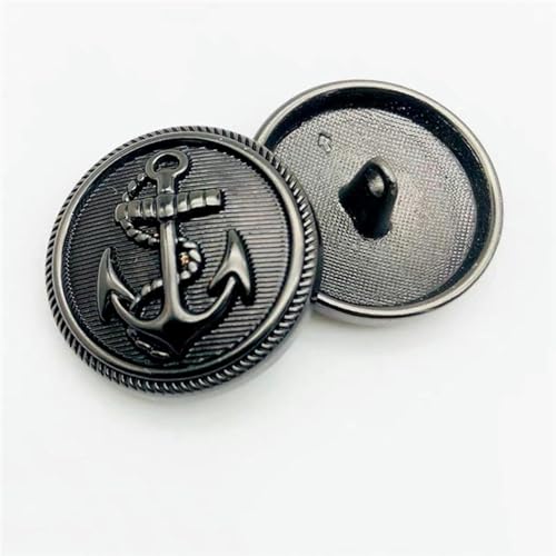XDMING 10 Stück 15/20/25 mm Vintage-Anker-Design, Kleidung, Nähen, Knöpfe, Schwarz, Silber, Gold, Metall, Jackenknöpfe, 20 mm, modische Hemdknöpfe XDMING 10 Stück 15/20/25 mm Vintage-Anker-Design, Kleidung, Nähen, Knöpfe, Schwarz, Silber, Gold, Metall, Jackenknöpfe, 20 mm, modische Hemdknöpfe von XDMING