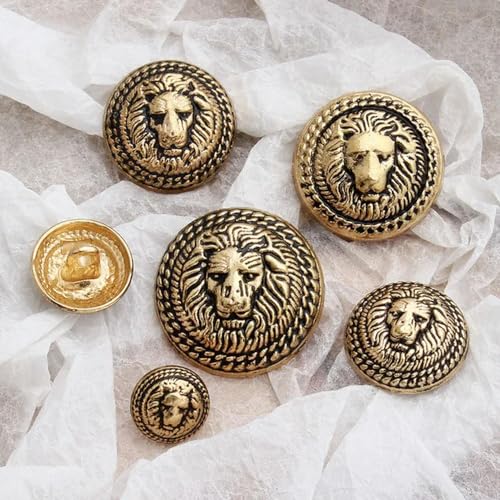 XDMING 10 Teile/los Retro Metall Knöpfe Exquisite Lion Kopf Muster männer und Frauen Kleidung Dekorative Nähen Taste Zubehör von XDMING