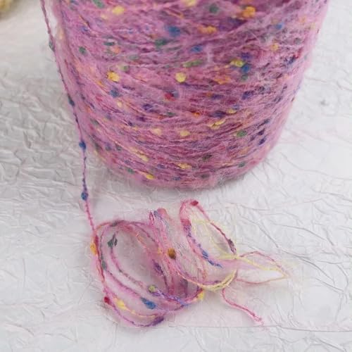 XDMING 100 g Candy-Mohairgarn mit sternförmigen Punkten, mitteldickes Garn, zum Häkeln von Pullovern und Taschen, zum Selberstricken und Häkeln von XDMING